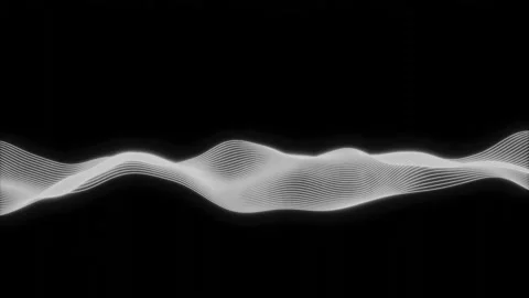 Minimalist Abstract White Wave 3D Animation Loop on a Black Background Stock Footage 314474840