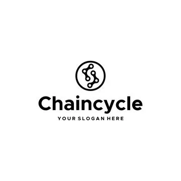 Minimalist acahaincycle circle chains logo design Stock Illustration