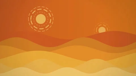 Minimalist alien desert with two rotating suns in a seamless loop Stock Footage 341490395