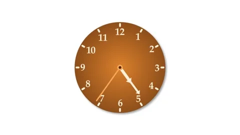 Minimalist analog clock animation, A simple clock face with white hour and .. Stock Footage 304393571
