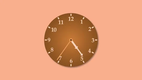 Minimalist analog clock animation, A simple clock face with white hour and .. Stock Footage 304393604