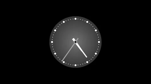 Minimalist analog clock animation with white hour and minute hands, and a t.. Stock Footage 304394315