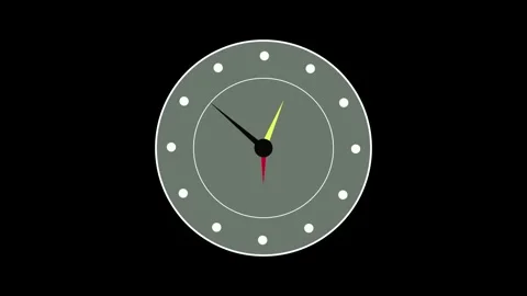 Minimalist analog clock displaying time against a dark background, Clean an.. Stock Footage 337567253