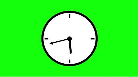 Minimalist Analog Clock with Fast Rotating Hands on Green Screen Background 스톡 동영상 347396956
