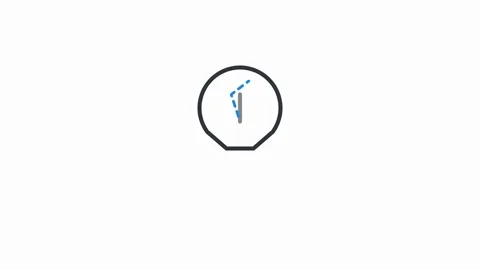 Minimalist Analog Clock Icon with Moving Hands on White Background Stock Footage 340348540