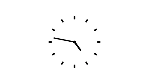 Minimalist Analog Clock Isolated Animation, Minimalist analog clock with wh.. Stock Footage 304393891