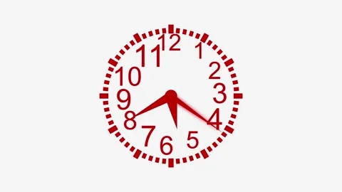 Minimalist Analog Clock isolated Animation on White Background Stockbeeldmateriaal 309885548