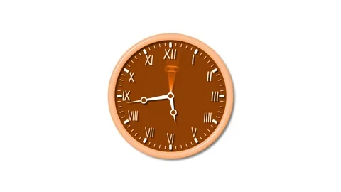 Minimalist Analog Clock with Roman Numerals Animation Stock Footage 315765174
