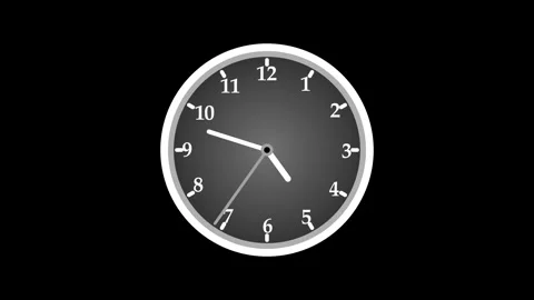 A minimalist analog clock with a white frame animation, Counting down simpl.. Stock Footage 304394480