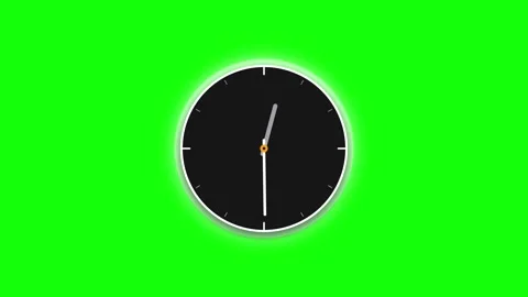 Minimalist analog wall clock ticking time lapse isolated on green screen ch.. Stock-Footage 344862478