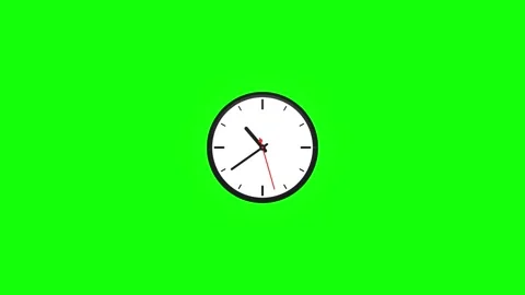 Minimalist analog wall clock ticking time lapse isolated on green screen ch.. Stock-Footage 344862486