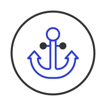 Minimalist anchor vector icon representing nautical elements and sailing th.. Stockillustratie