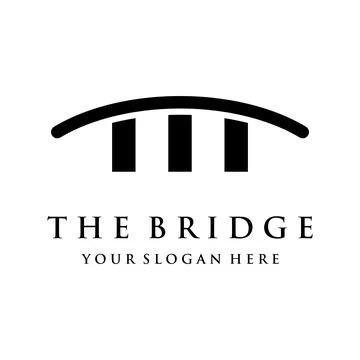Minimalist and elegant creative bridge building logo with a modern concept... Ilustración de archivo