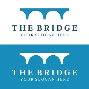 Minimalist and elegant creative bridge building logo with a modern concept... Ilustración de archivo
