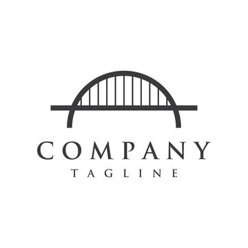 Minimalist and elegant creative bridge building logo with a modern concept... Ilustración de archivo