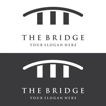 Minimalist and elegant creative bridge building logo with a modern concept... Ilustración de archivo