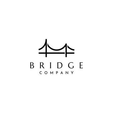 Minimalist and elegant creative bridge building logo with a modern concept... Ilustración de archivo
