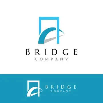 Minimalist and elegant creative bridge building logo with a modern concept... Ilustración de archivo