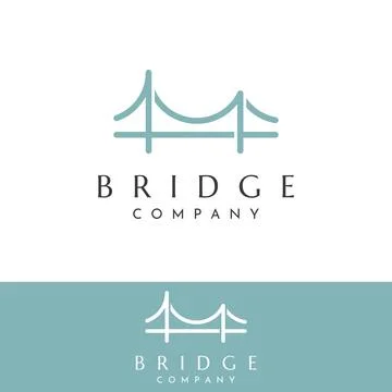 Minimalist and elegant creative bridge building logo with a modern concept... Ilustración de archivo