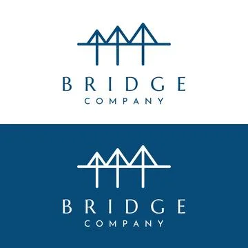 Minimalist and elegant creative bridge building logo with a modern concept... Ilustración de archivo