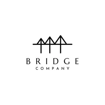 Minimalist and elegant creative bridge building logo with a modern concept... Ilustración de archivo