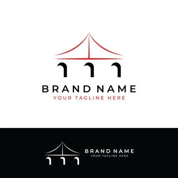 Minimalist and elegant creative bridge building logo with a modern concept... Ilustración de archivo