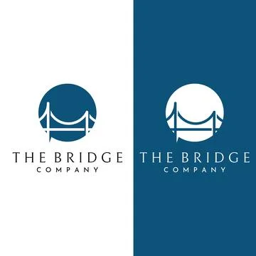 Minimalist and elegant creative bridge building logo with a modern concept... Ilustración de archivo