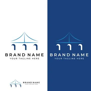 Minimalist and elegant creative bridge building logo with a modern concept... Ilustración de archivo