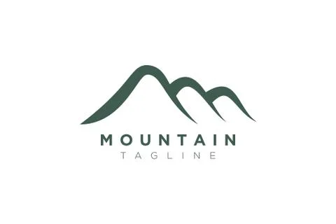 Minimalist and simple mountain vector design. Template for icon, logo, label, Illustrazione stock