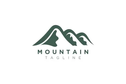 Minimalist and simple mountain vector design. Template for icon, logo, label, Stock Illustration