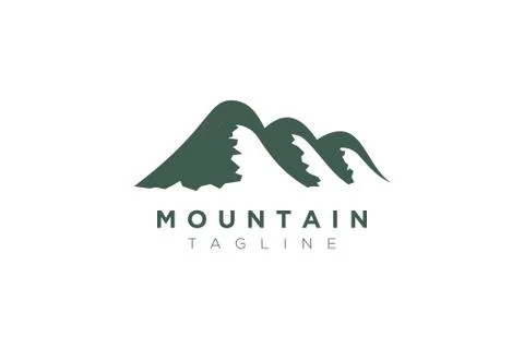 Minimalist and simple mountain vector design. Template for icon, logo, label, Stock Illustration