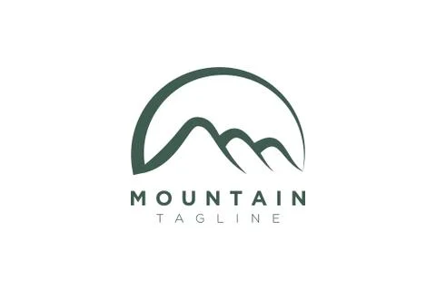 Minimalist and simple mountain vector design. Template for icon, logo, label, Stock Illustration