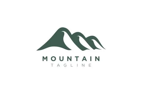 Minimalist and simple mountain vector design. Template for icon, logo, label, Stock Illustration