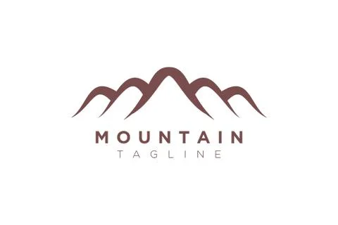 Minimalist and simple mountain vector design. Template for icon, logo, label, Stock Illustration
