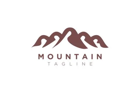 Minimalist and simple mountain vector design. Template for icon, logo, label, Stock Illustration