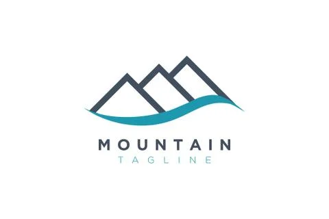 Minimalist and simple mountain vector design. Template for icon, logo, label, Stock Illustration