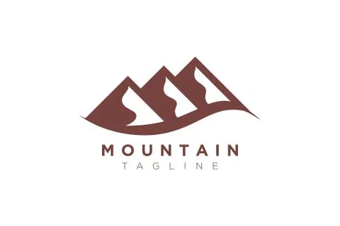 Minimalist and simple mountain vector design. Template for icon, logo, label, Stock Illustration