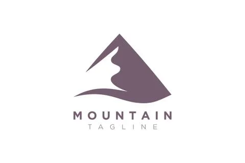 Minimalist and simple mountain vector design. Template for icon, logo, label, Stock Illustration