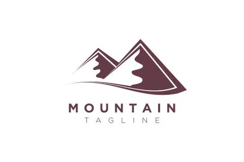 Minimalist and simple mountain vector design. Template for icon, logo, label, Stock Illustration