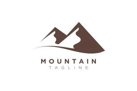 Minimalist and simple mountain vector design. Template for icon, logo, label, Stock Illustration