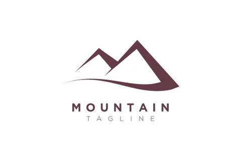 Minimalist and simple mountain vector design. Template for icon, logo, label, Illustrazione stock