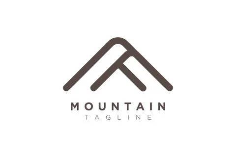 Minimalist and simple mountain vector design. Template for icon, logo, label, Stock Illustration