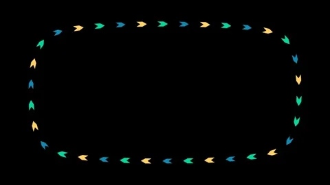 Minimalist Animated Arrow Border Frame Moving Continuously Along Rounded Re.. Stock Footage 348213326