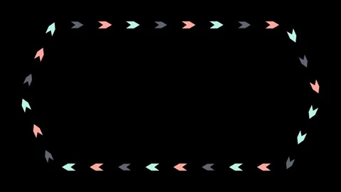 Minimalist Animated Arrow Border Frame Moving on Black Background Simple Gr.. Stock Footage 348213406