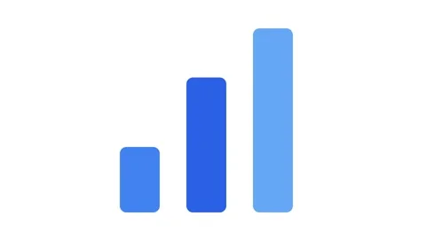 Minimalist animated bar chart growing upwards, blue business data growth Stock Footage 338188910