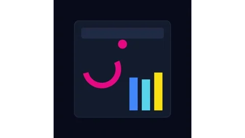 Minimalist animated bar chart interface with dynamic growth metrics for business Stock Footage 338189073