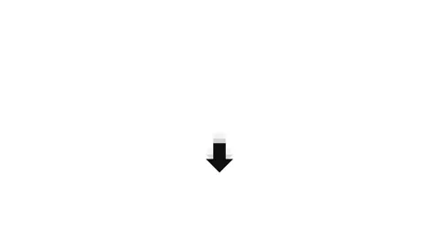 Minimalist animated black arrow pointing down on white background Stock Footage 339404870