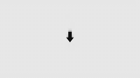 Minimalist animated black arrow pointing down with alpha channel Stock Footage 339404920