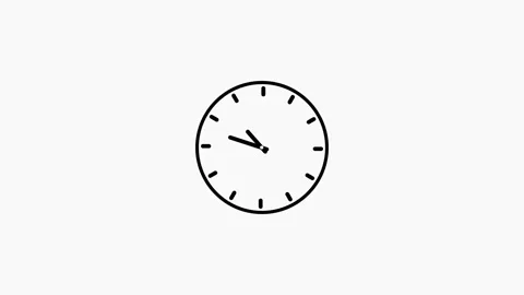 Minimalist Animated Clock Icon on white background 库存影片 333924498
