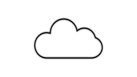 Minimalist animated cloud symbol perfect for digital storage network server.. Video stock 313430778